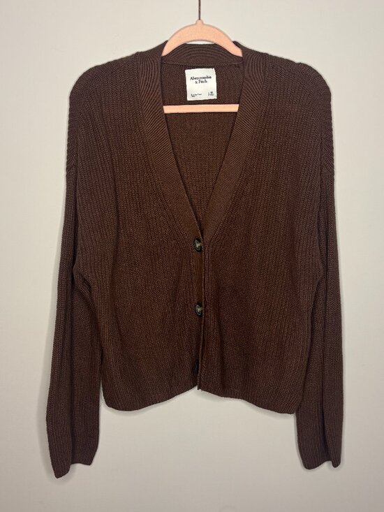 Abercrombie & Fitch Sweaters - NWT Abercrombie Cardigan Brown 3-Button Knit Size M Women's Lightweight Spring